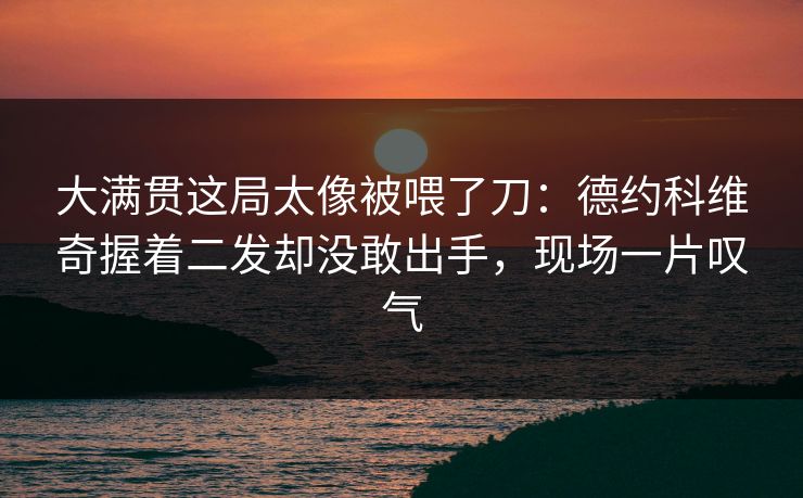 大满贯这局太像被喂了刀：德约科维奇握着二发却没敢出手，现场一片叹气