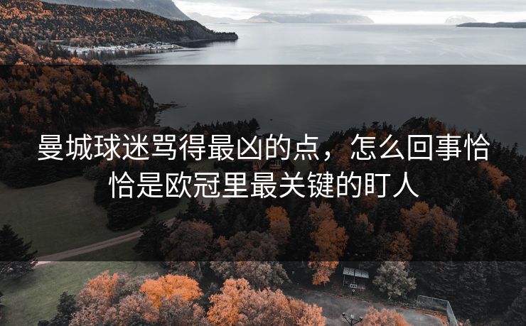 曼城球迷骂得最凶的点，怎么回事恰恰是欧冠里最关键的盯人
