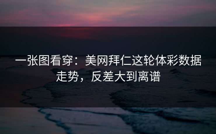 一张图看穿：美网拜仁这轮体彩数据走势，反差大到离谱