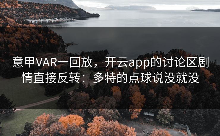 意甲VAR一回放，开云app的讨论区剧情直接反转：多特的点球说没就没